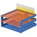 Portaprovette in pp autoclavabile a +121°C per provette dim.mm 13  file 9 x 9 = 81 posti arancio - 2-1630